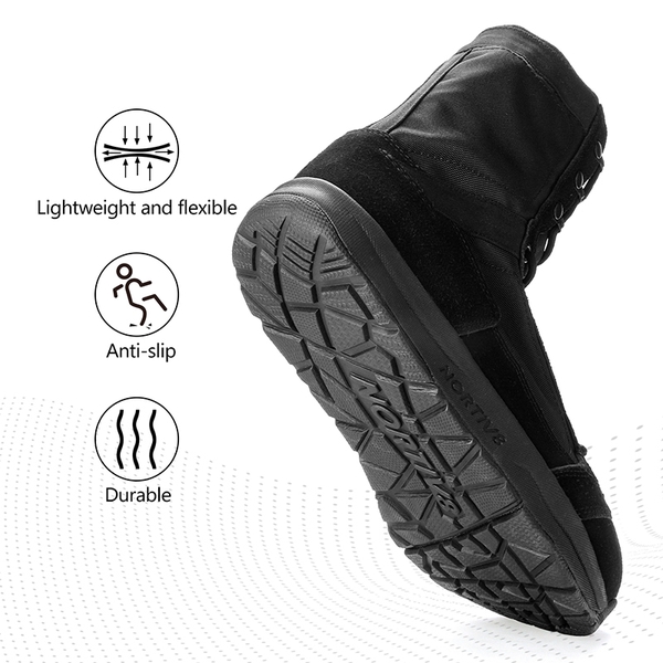 Men's High Top Military Tactical Boots - BLACK SUEDE - 1